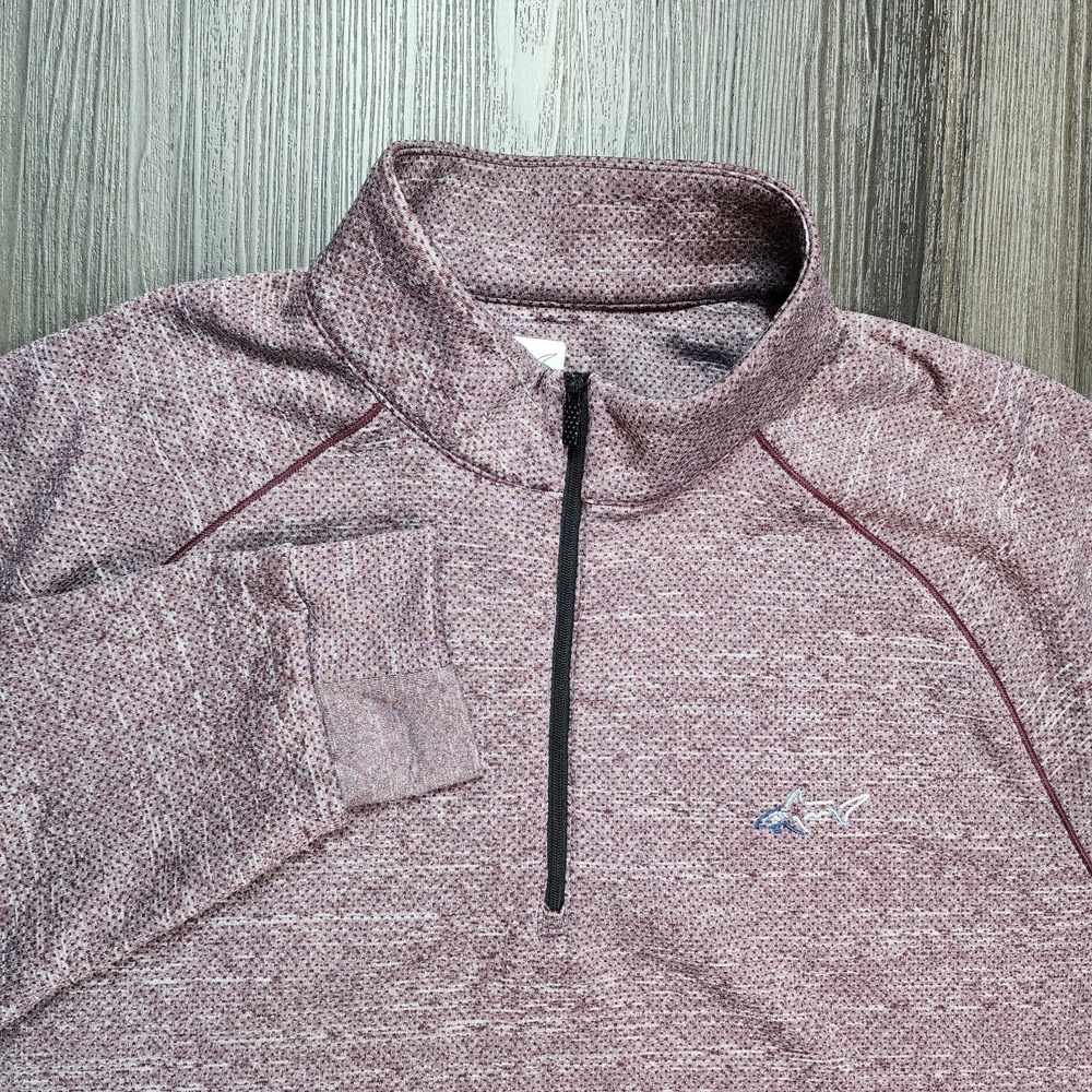 Greg Norman Performance Quarter Zip Pullover Golf Sweatshirt Men's Large Maroon